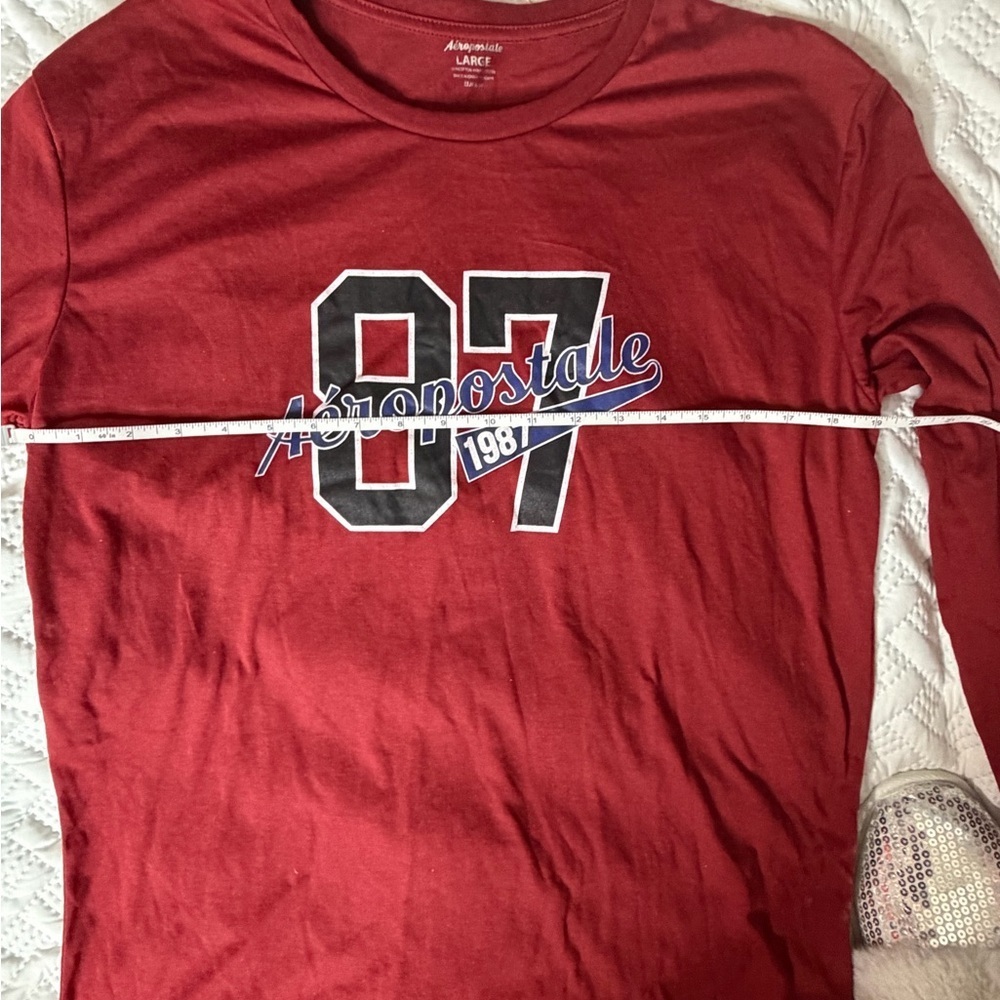 Men’s Aeropostale Red Long Sleeve Shirt, Lounging Type, NWOT Size Large - Picture 11 of 11